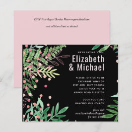 Papier Mariage moderne rose verdure
