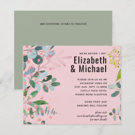 Papier Mariage moderne rose verdure
