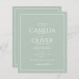 Papier MARIAGE MONOCHROME Vert Sage ÉCLAIRÉ BUDGET