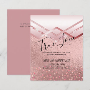 Papier Mariage pas cher tendance or rose moderne