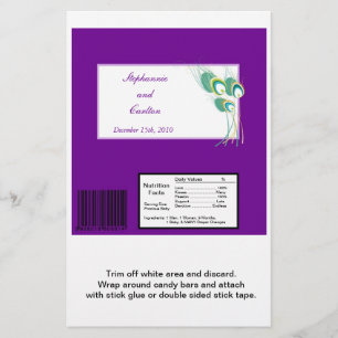 Papier Mariage Peacock violet moderne Grande barre de bon