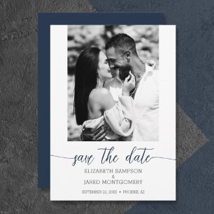 Papier Mariage Photo Budget Bleu Marine Enregistrer La Da