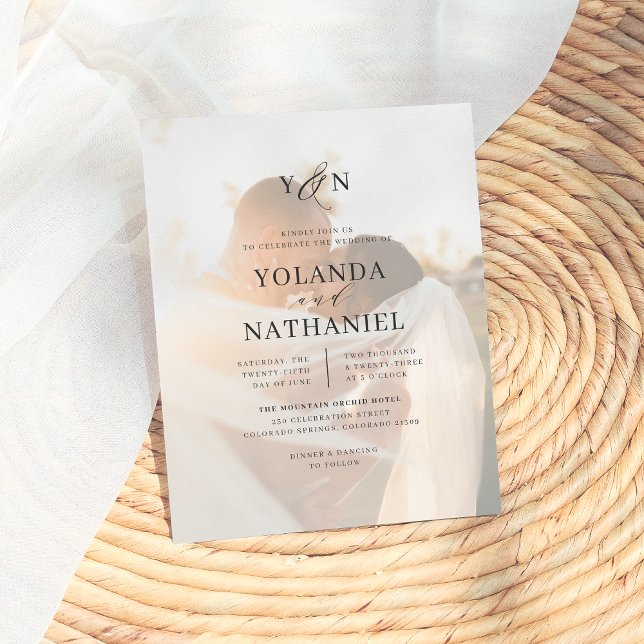 Papier Mariage photo Budget Simple Initiales & Calligraph (Créateur téléchargé)