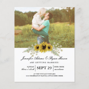 Papier Mariage photo Budget simple tournesols