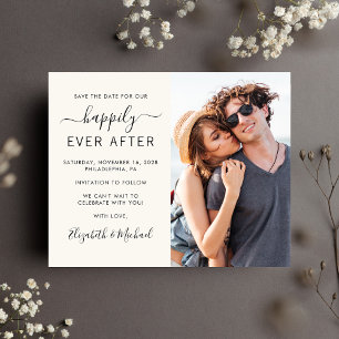 Papier Mariage Photo Cream Enregistrer la date