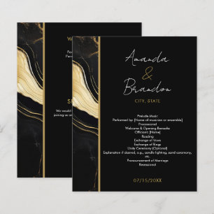 Papier Mariage photo de luxe en marbre noir et or