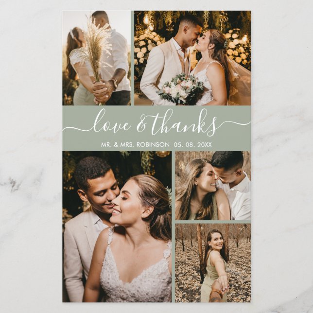 Papier Mariage photo de Merci de  de format de budget élé (Devant)