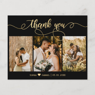 Papier Mariage photo de script noir et or Budget