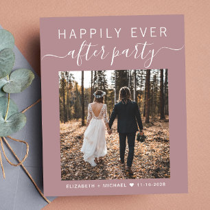 Papier Mariage Photo Dusty Rose Réception Invitation