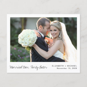 Papier Mariage photo Elopement budgétaire Faire-part
