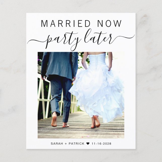Papier Mariage photo Elopement budgétaire Faire-part (Devant)