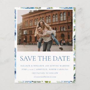 Papier Mariage photo floral bleu clair Budget Date de sau