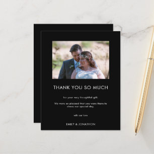 Papier Mariage photo minime du budget Merci noir