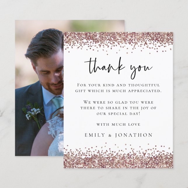 Papier Mariage photo Rose de budget Parties scintillant b (Devant / Derrière)