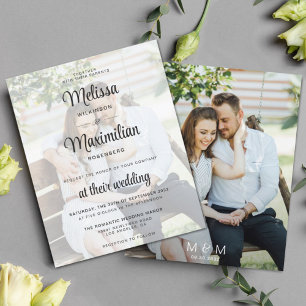 Papier Mariage photo transparent de script moderne budget