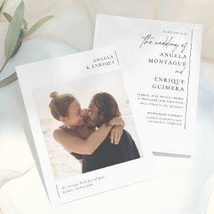 Papier Mariage Photo Typographie Élégante Budget Minimal