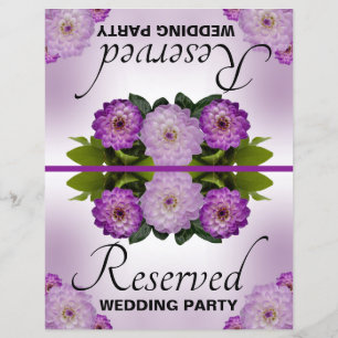 Papier Mariage pliable Réservé Dahlia Purple Floral