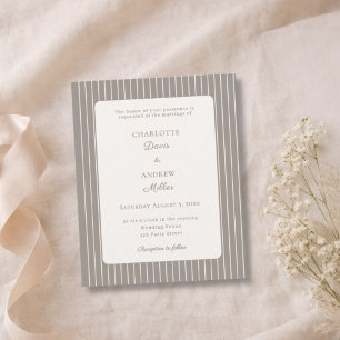 Papier Mariage rayé Ivoire Taupe Neutre 