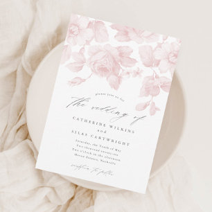 Papier Mariage Rose Écriture Florale Économique