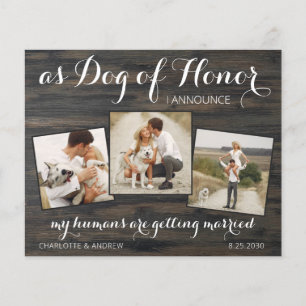 Papier Mariage Rustique Chien Enregistrer La Date Budget 