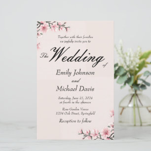 Papier mariage simple japonais de fleurs de cerisier