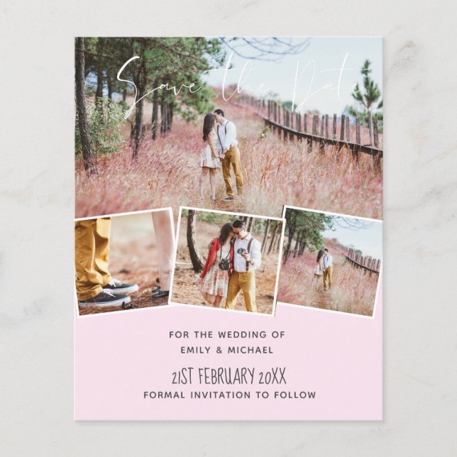 Papier Mariage tendance Couleur rose BUDGET Enregistrer l (Devant)