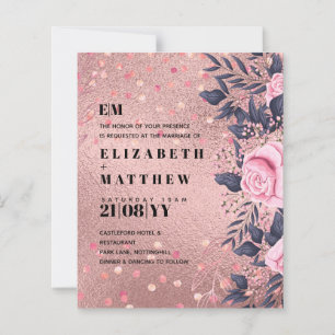 Papier Mariage tendance ROSEGOLD métallisé rose pailleté 