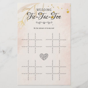 Papier Mariage Tic-Tac-Toe Jeu de table décorative Floral