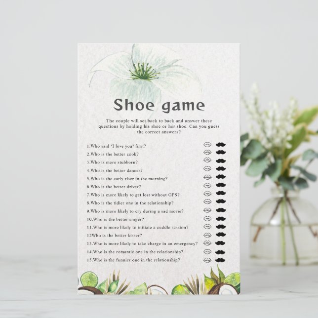 Papier Mariage tropical ou couple jeu de chaussures (Debout devant)