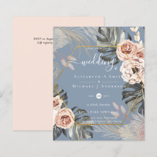 Papier Mariage TROPICAL PAMPAS GRASS à faible coût