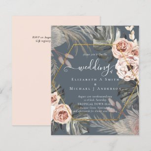Papier Mariage TROPICAL PAMPAS GRASS à faible coût