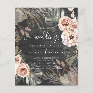 Papier Mariage TROPICAL PAMPAS GRASS à faible coût