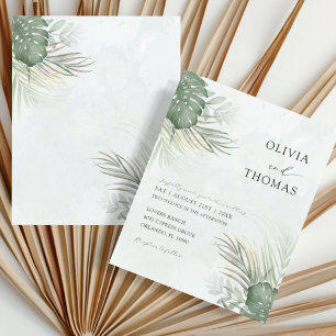 Papier Mariage TROPICAL VERT PALMIER BUDGET
