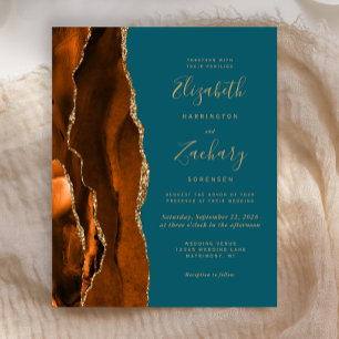 Papier Mariage Turquoise de l'Agate Orange Burt Budget