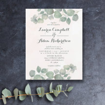 Mariage Vert/Orange Aquarelle Eucalyptus Économiqu