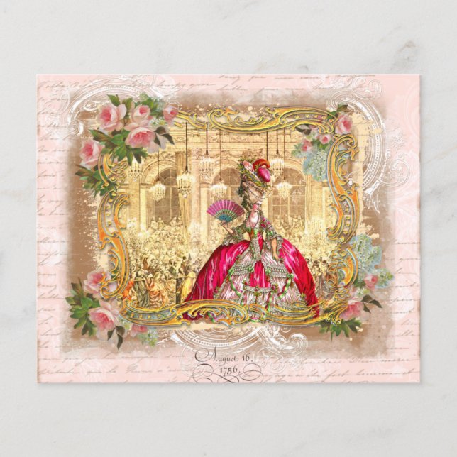 Papier Marie Antoinette fête en rose à Versailles (Devant)