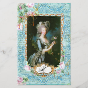 Papier Marie Antoinette Roses roses roses en dentelle