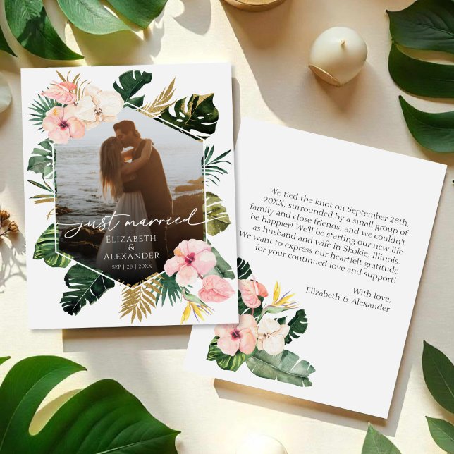 Papier marié | Faire-part photo Mariage tropical (Créateur téléchargé)