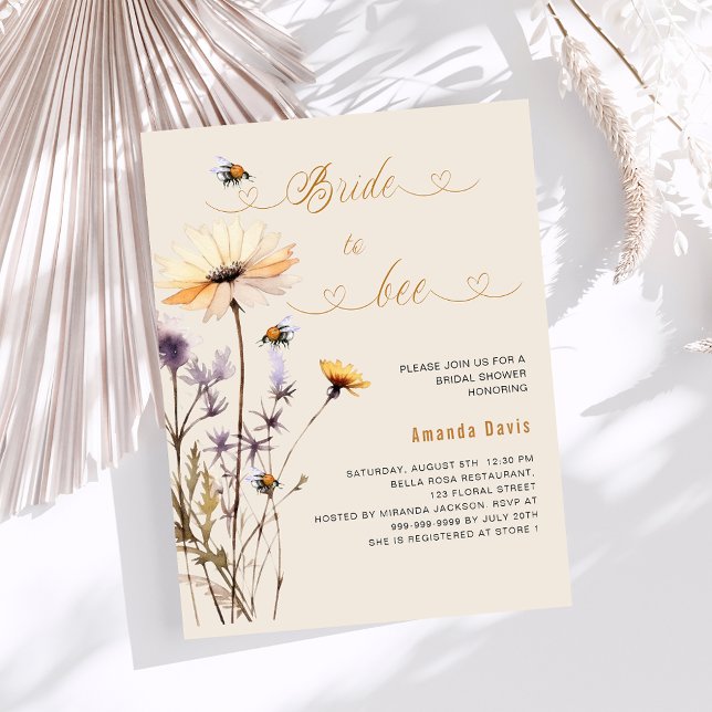 Papier Mariée d'être fleur sauvage beige budget nuptiale  (Créateur téléchargé)