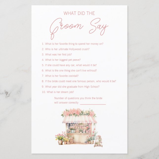 Papier Mariée fraîchement débarquée, ce que l'époux dit à (Devant)