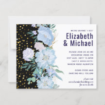 Marine Aqua Blue Floral Budget Mariage