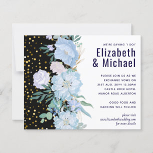 Papier Marine Aqua Blue Floral Budget Mariage