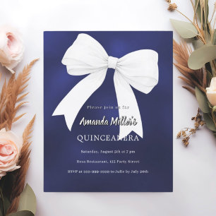 Papier Marine bleu blanc arc Quinceanera invitation