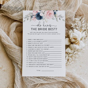 Papier Marine floral broussailleux Qui connaît la mariée