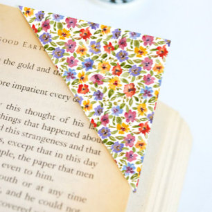 Papier Marque-page d'angle origami floral coloré