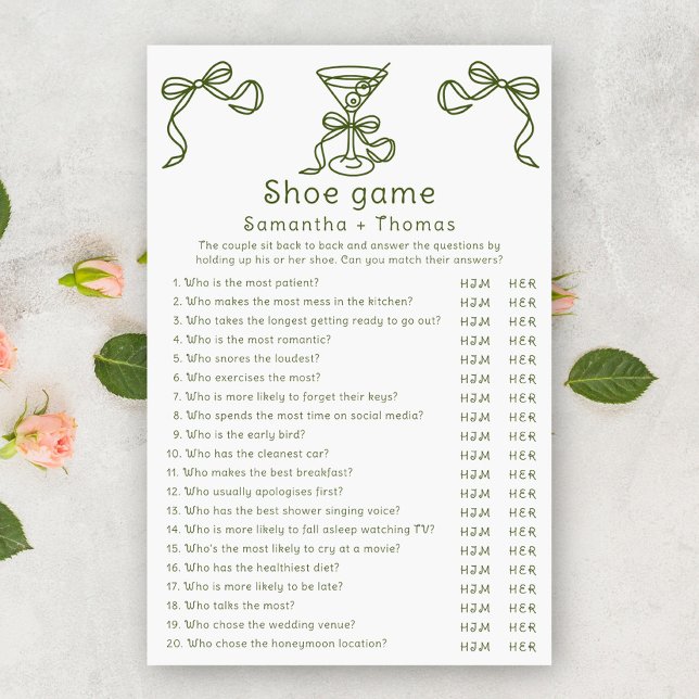 Papier Martini arc nuptiale douche jeu de chaussures (Créateur téléchargé)