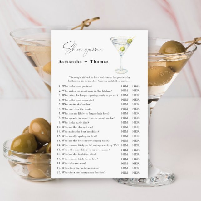 Papier Martini nuptiale douche jeu de chaussures (Créateur téléchargé)