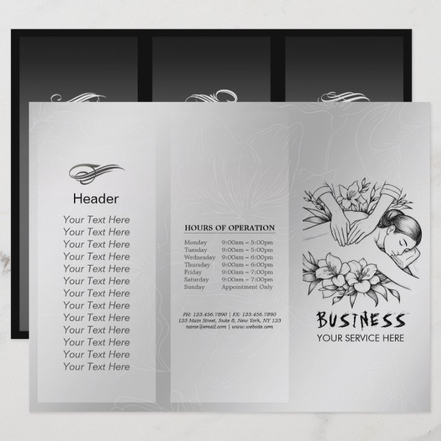 Papier Massage Thérapie Guérison Mains Énergie Spa Bien-ê (Devant / Derrière)