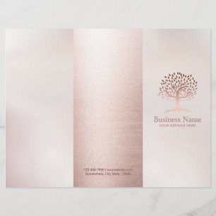Papier Massage Thérapie Rose Gold Life Arbre Spa Tri-Fold