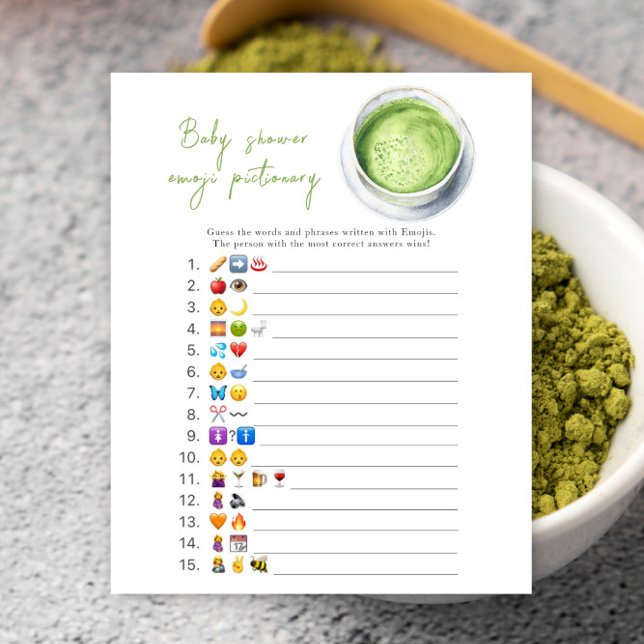 Papier Matcha baby shower Emoji jeu d'images (Créateur téléchargé)